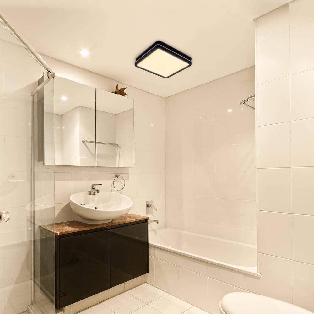 Matte Black 80 CFM Bathroom Fan with LED Light