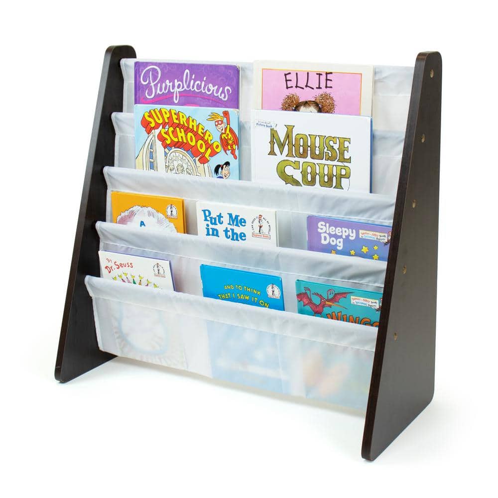 Espresso Collection Espresso/White Kids Book Rack Storage Bookshelf - thumbnail 2