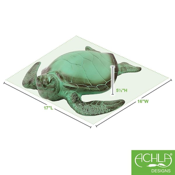 ACHLA DESIGNS Indoor Outdoor Sea Turtle Statue, 16,5 in. Long