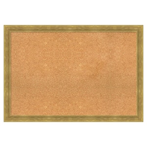 Angled Gold Wood Framed Natural Corkboard 39 in. x 27 in. Bulletin Board Memo Board