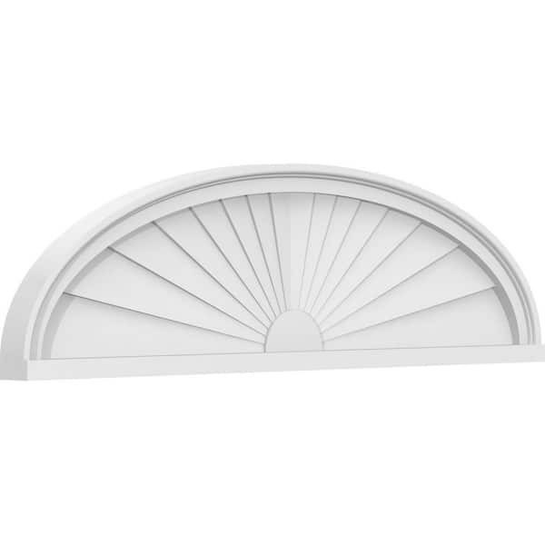 2 in. x 40 in. x 11 in. Elliptical Sunburst Architectural Grade PVC Pediment