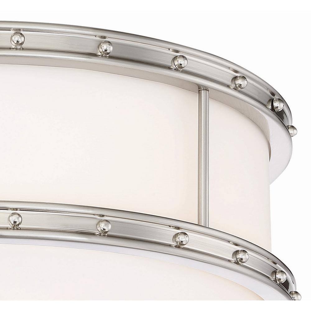 Brushed Nickel LED Drum Flush Mount Light