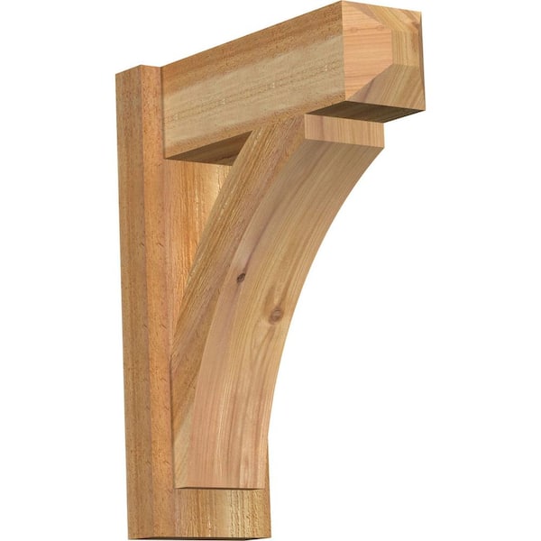 Ekena Millwork 6 in. x 20 in. x 16 in. Western Red Cedar Thorton Craftsman Rough Sawn Outlooker