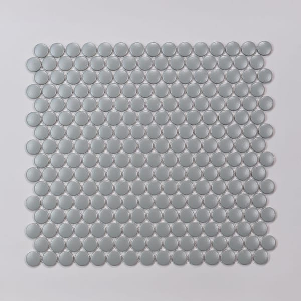 Marin 3/4 in. Penny Round Matte Porcelain Mosaic in Aloe Green (9.87 sq. ft. /Case)
