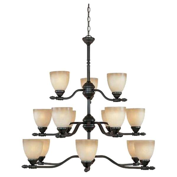 Designers Fountain Lincoln Collection 15-Light Oil Rubbed Bronze Hanging Chandelier
