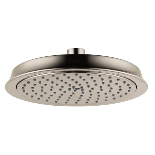 Hansgrohe Raindance C 180 1-Spray Patterns with 2.5 GPM 8.375 in. Ceiling Mount Fixed Shower Head in Brushed Nickel