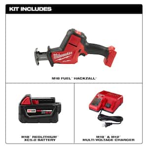 M18 FUEL 18V Lithium-Ion Brushless Cordless HACKZALL Reciprocating Saw with One 5.0Ah Battery and Charger