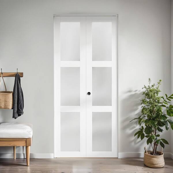 SOCBAZZAR 30 in.x77.75 in. 3-Lite Tempered Frosted Glass SOCBAZZAR 30 in.x77.75 in. 3-Lite Tempered Frosted Glass