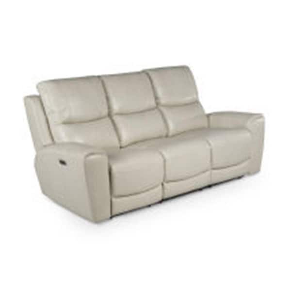 Laurel 3 Piece Ivory Leather Reclining Living Room Set