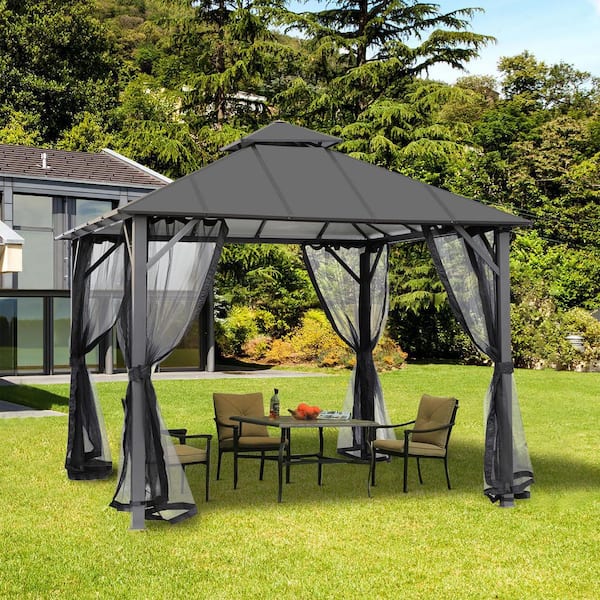 CASAINC 10 ft. x 10 ft. Outdoor Hardtop Insulated Aluminum Frame Patio ...