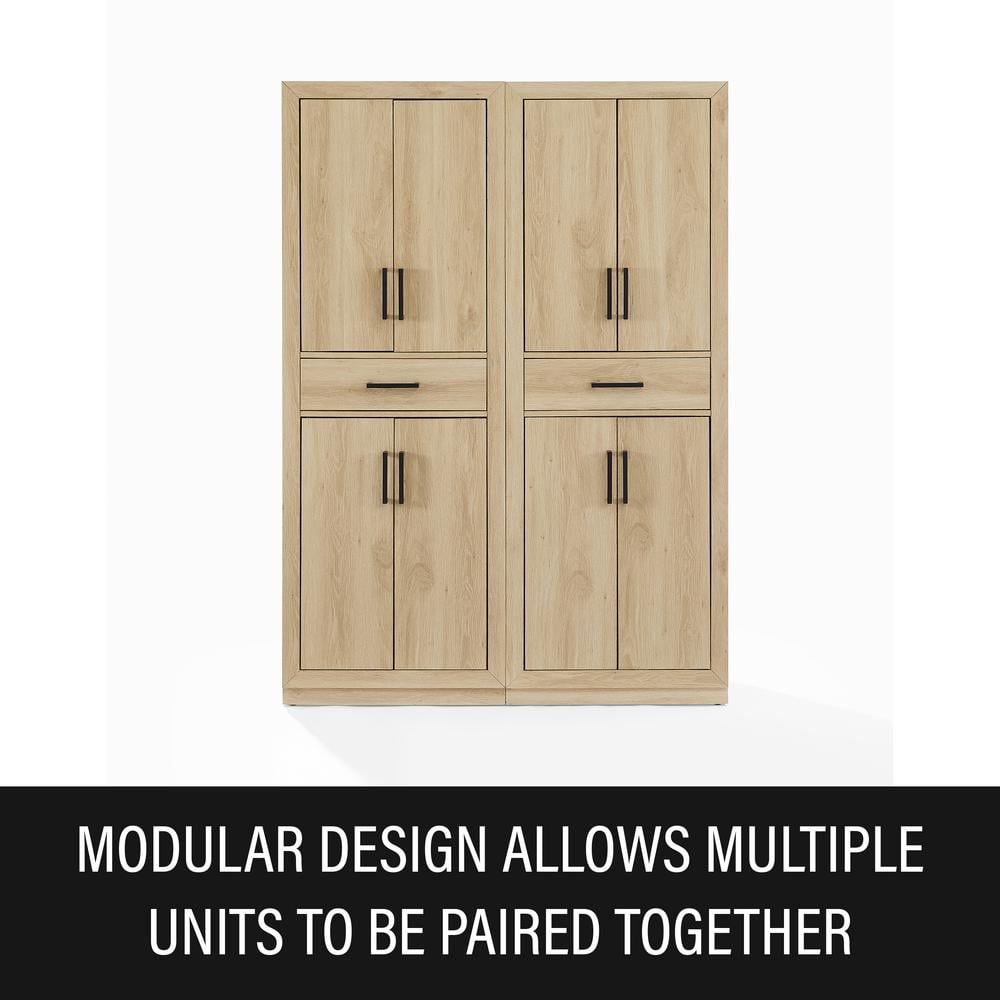 Isla Driftwood 2-Piece Engineered Wood Kitchen Pantry Cabinet Set