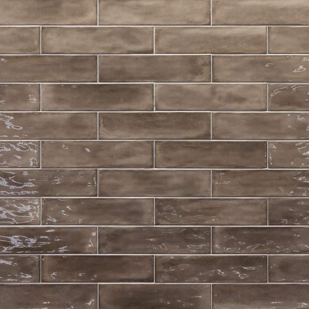 Jeffrey Court Rustico Brown 3 in. x 12 in. Glossy Ceramic Rectangular ...