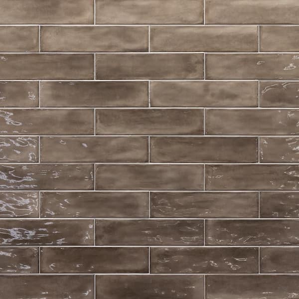 Rustico Brown 3 in. x 12 in. Glossy Ceramic Rectangular Wall Tile (10.763 sq. ft. /Case)