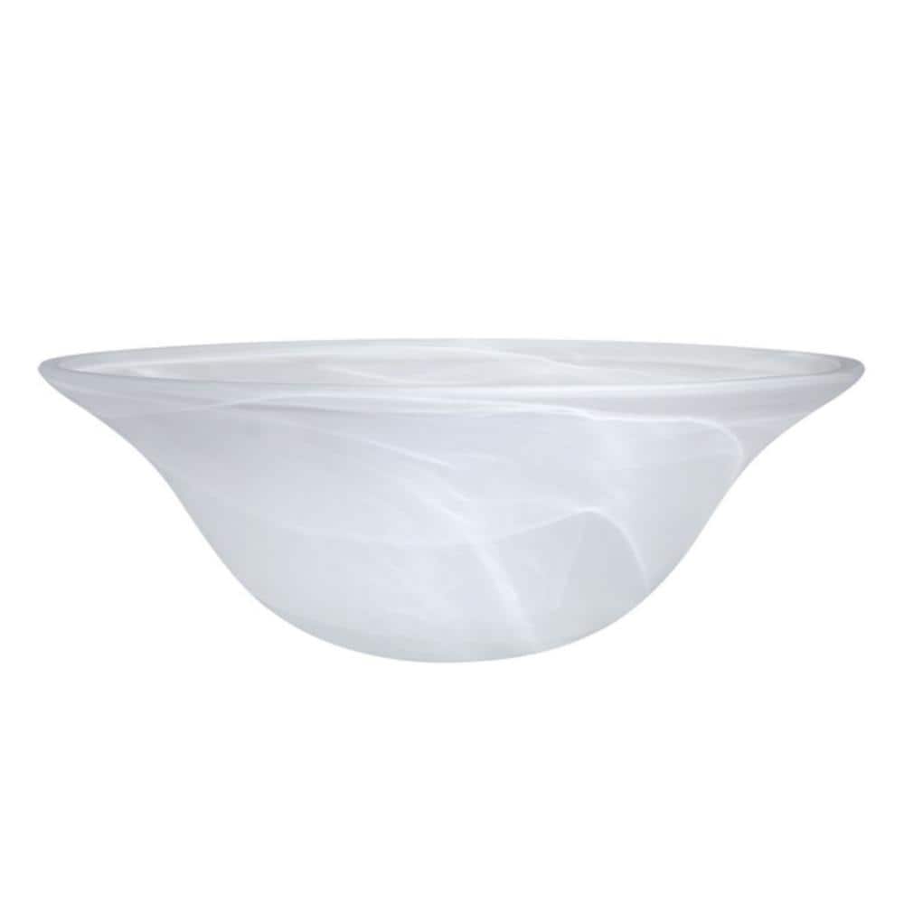 5-1/2 in. H x 15-1/2 in. Dia/Etched Alabaster Glass Shade For Torchiere Lam