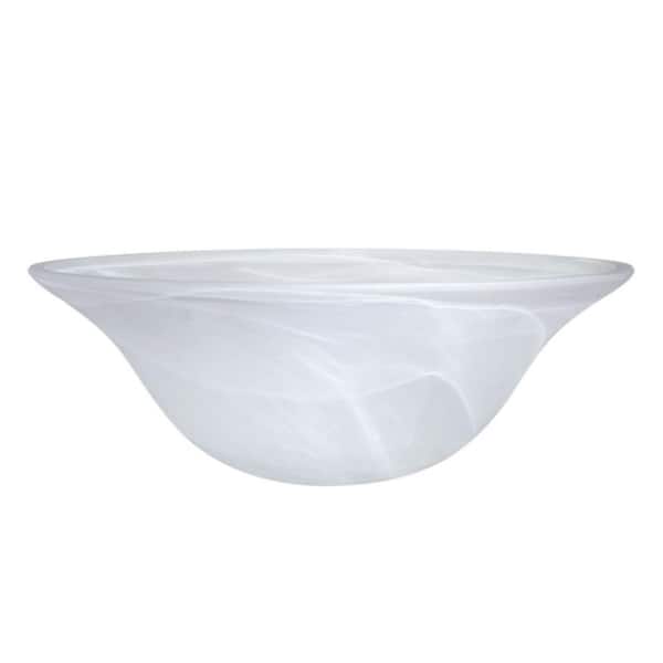 5-1/2 in. H x 15-1/2 in. Dia/Etched Alabaster Glass Shade For Torchiere Lamp, Swag Lamp and Pendant.