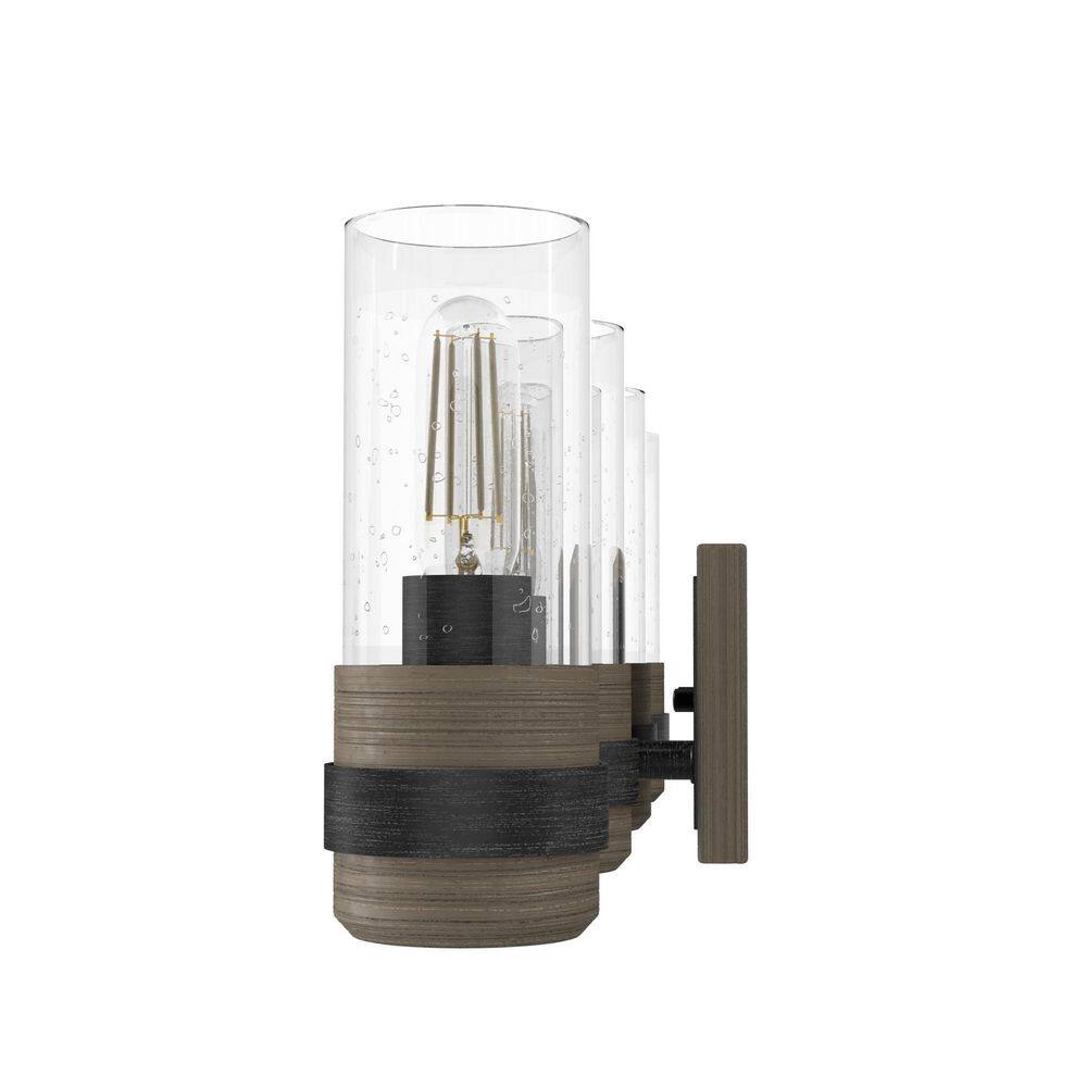 Rustic Iron 4-Light Dimmable Vanity Light with Clear Glass Shades