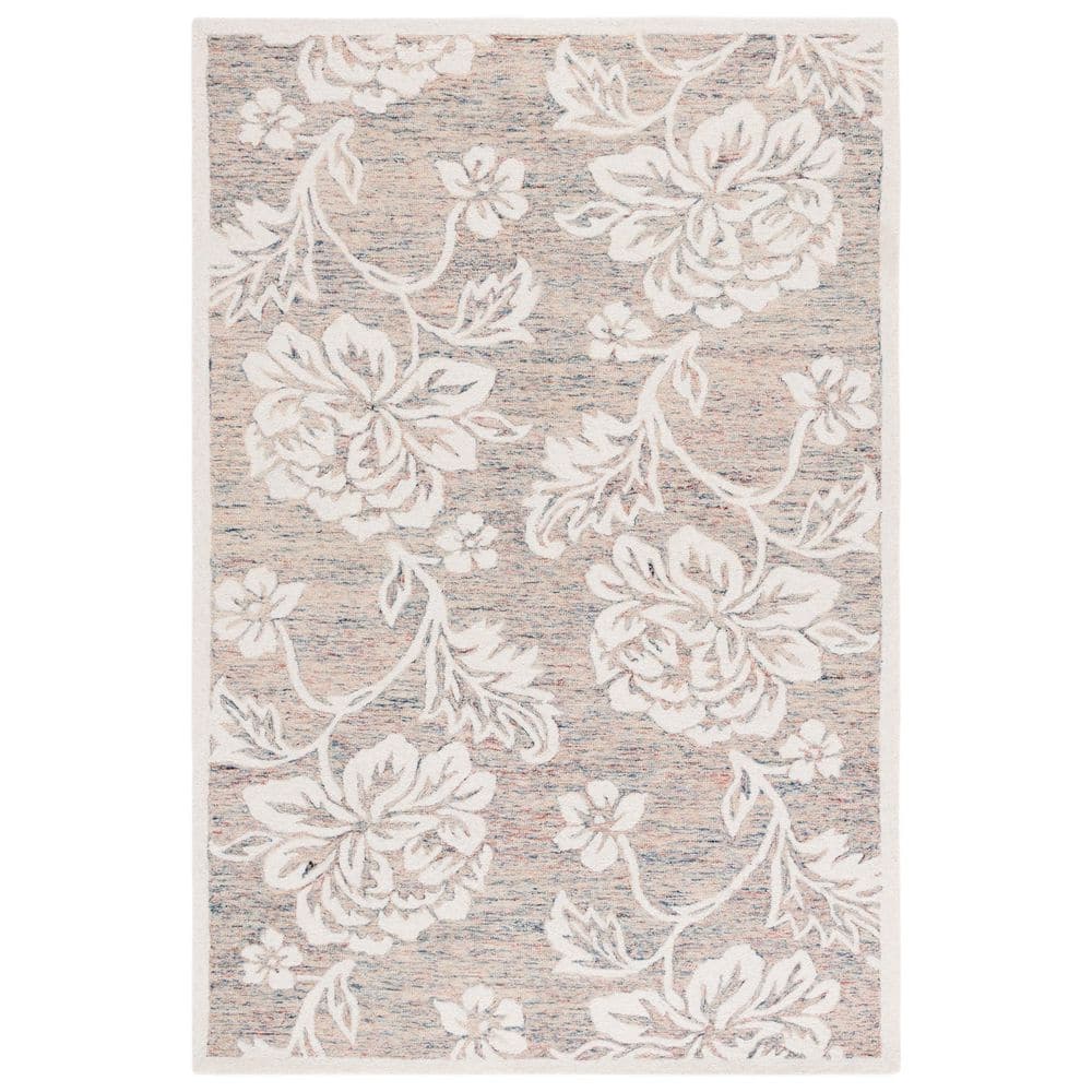 Jardin 4 ft. x 6 ft. Gray/Ivory Distressed Floral Area Rug price history on PriceWatchPro