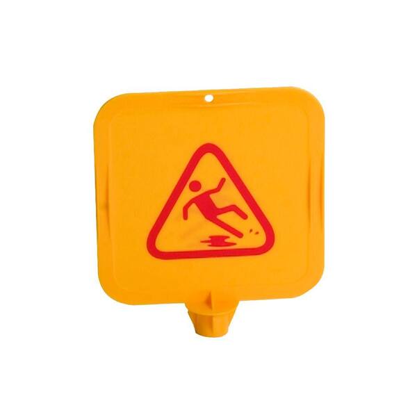 Carlisle 13.5 in. x 13.5 in. Yellow Caution Cone Top Card (Cone Not Included) (Case of 12)