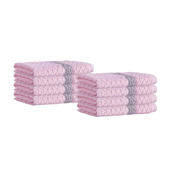Unbranded Anton 8-Pieces Pink Turkish Cotton Wash Towels