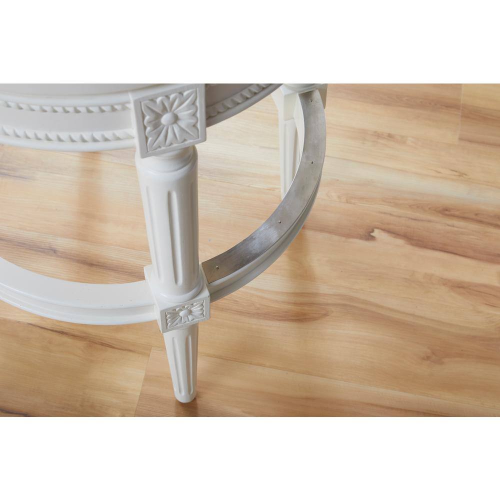 Chapman 31" White Wood and Leather Swivel Barstool
