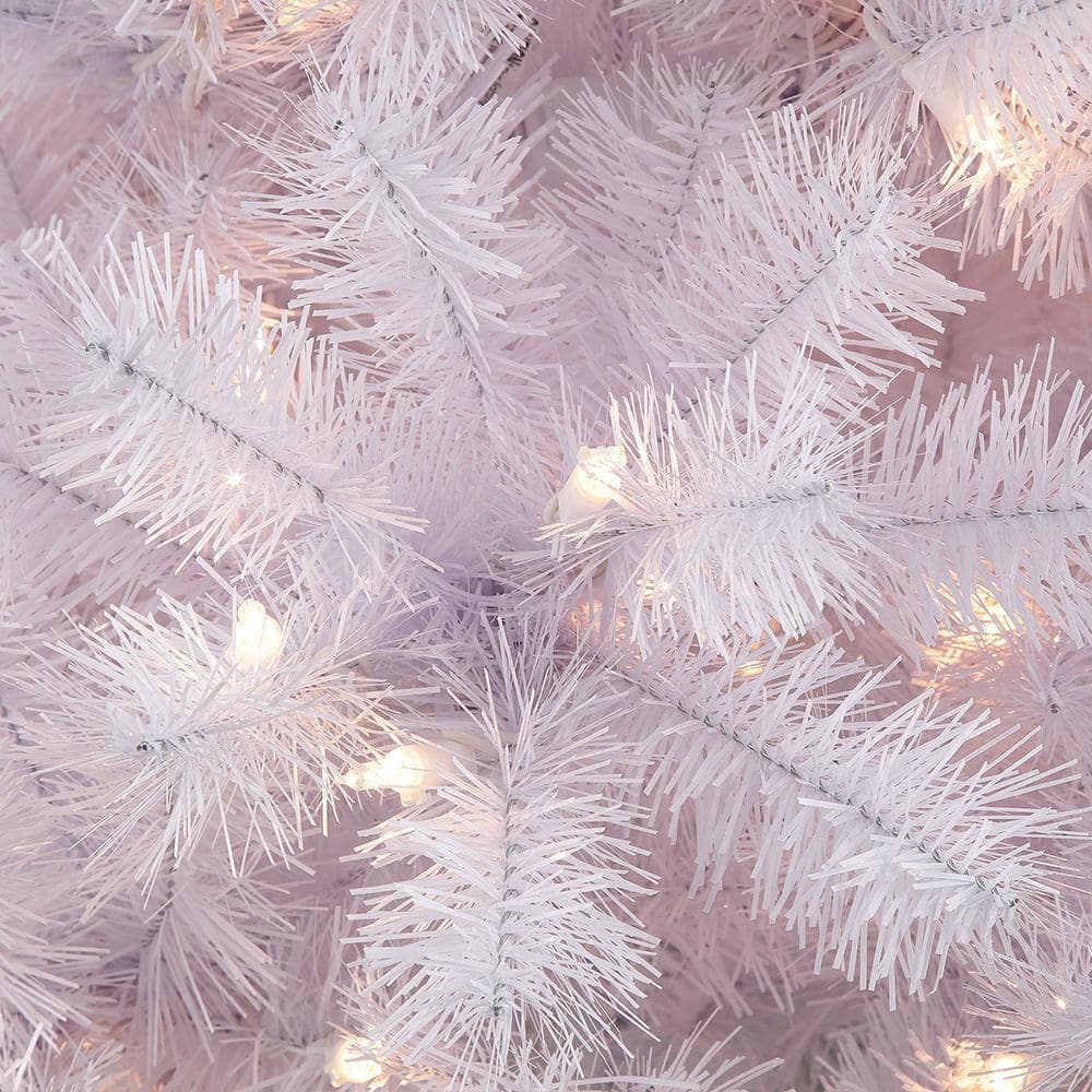 7.5 ft White Pre-Lit Northern Fir Artificial Christmas Tree with Clear Lights