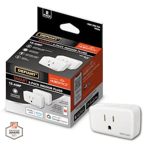 15 Amp 120-Volt Indoor Smart Plug & Timer Wi-Fi Bluetooth Single Outlet Powered by Hubspace (2-Pack)