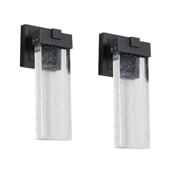 Clihome 12 in. Black Outdoor Hardwired Waterproof LED