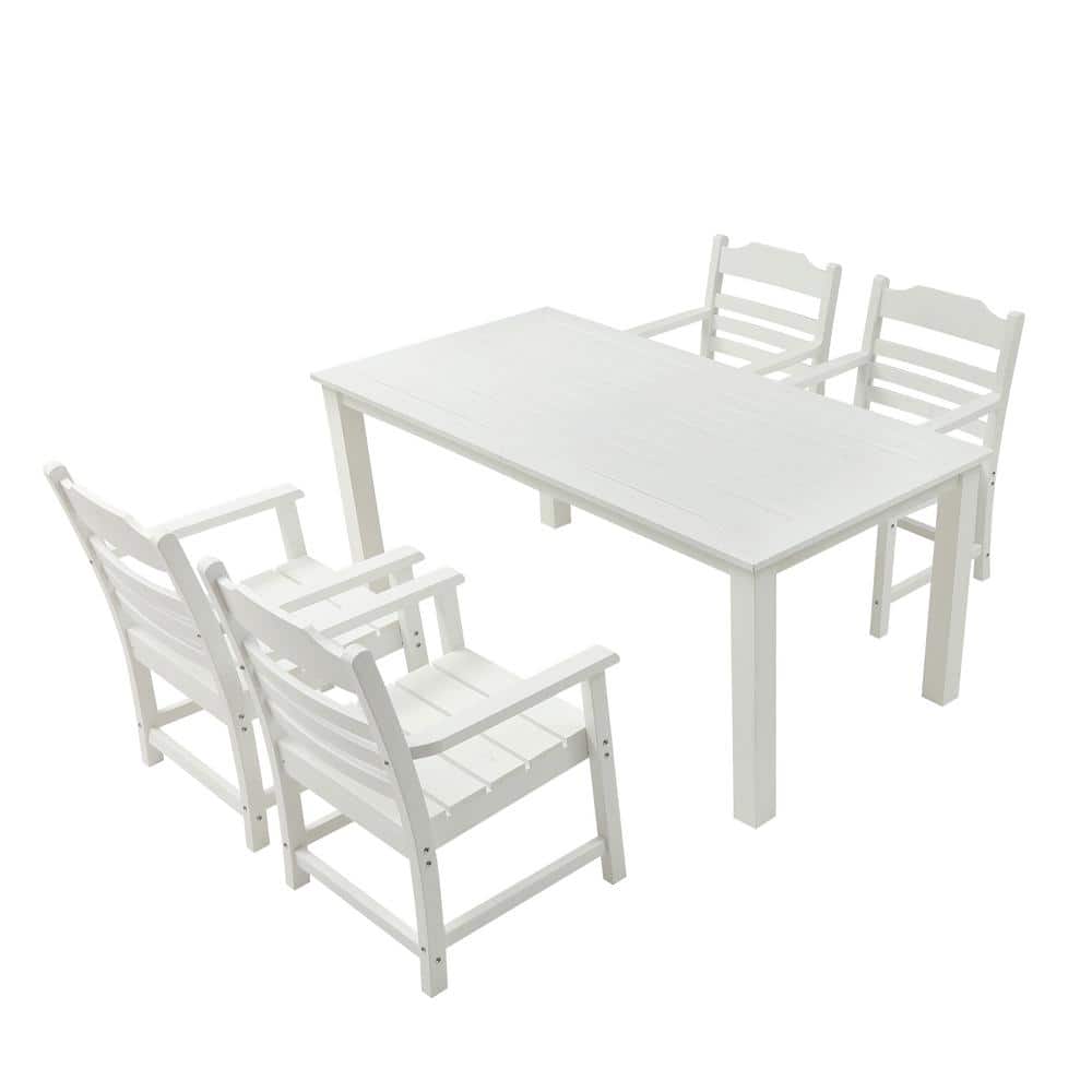 5-Piece Outdoor Serving Bar Set, 4 Dining Chairs and a Table, Backyard Conv