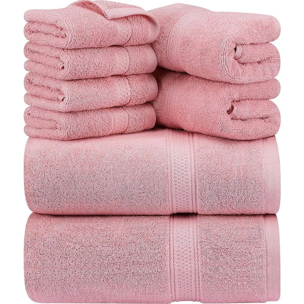 2 Washcloths, 2 Hand Towels, 2 Bath Towels, Soft & Absorbent 600