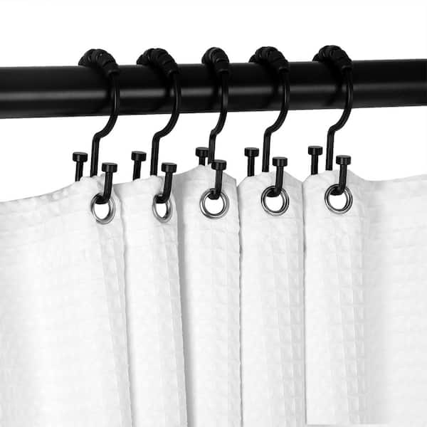 Shower Curtain Hooks Rings, Double Sided Shower Curtain Hooks, Stainless  Steel Shower Hooks Rust Proof for Bathroom Shower Curtain Rod Curtains,  Free