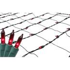 4 ft. x 6 ft. Red Mini Net Style Christmas Lights with Green Wire
