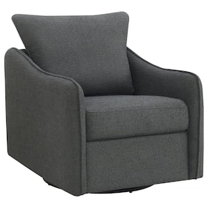 Madia Charcoal Gray Boucle Upholstered Swivel Glider Chair