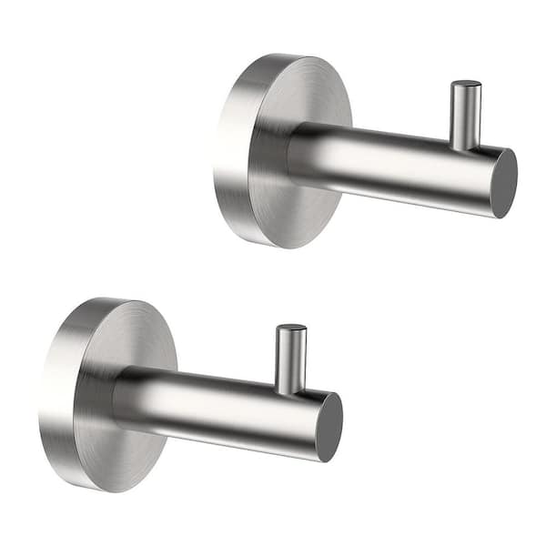 ATKING Bath 2-Pack Knob-Hook Robe/Towel Hook Wall Mounted Clothes Hooks in Brushed Nickel