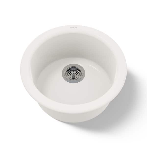 Porto Fino Biscuit Cast Iron 18 in. Dual Mount Bar Sink