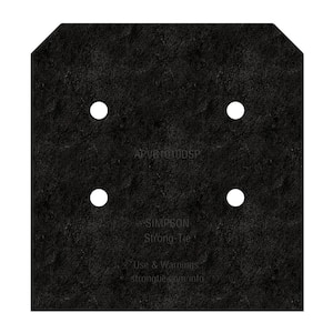 Outdoor Accents Avant Collection ZMAX, Black Post Base Side Plate for 10x Lumber (2-Pack)