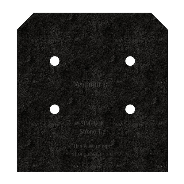 Outdoor Accents Avant Collection ZMAX, Black Post Base Side Plate for 10x Lumber (2-Pack)