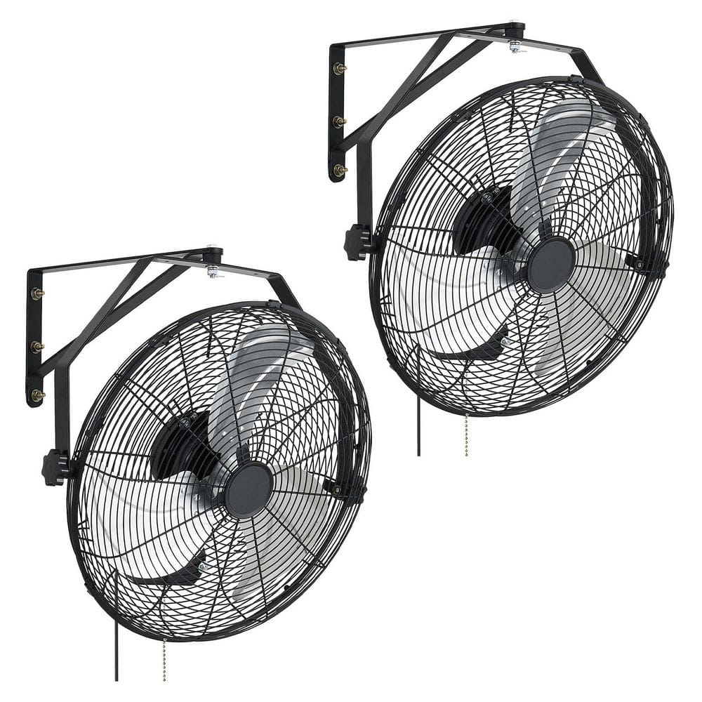 18 in. Wall-Mounted Fan, 3-Speed Settings, Adjustable Rotation, IP44-Rated Protection, Long Airflow Reach, Set of 2 price history on PriceWatchPro