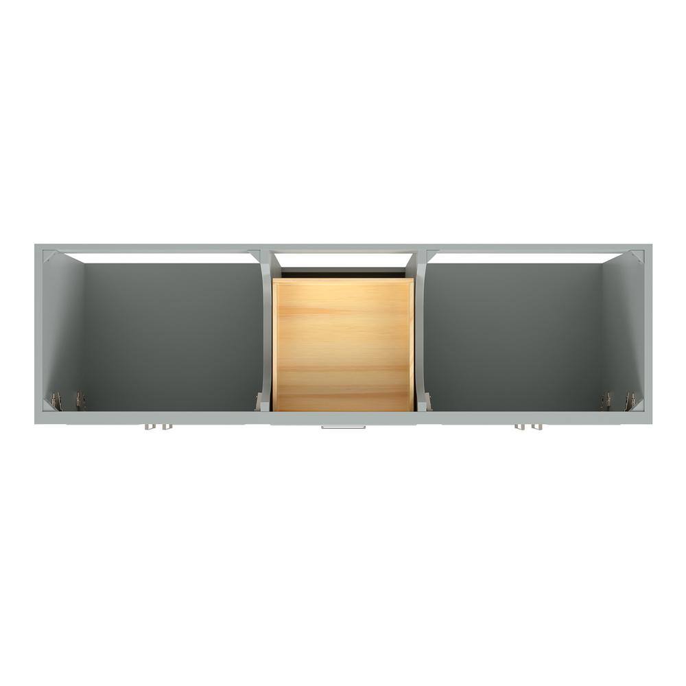 Stafford 73" Grey Double Freestanding Vanity Cabinet with Satin Brass Hardware