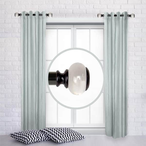 Coat 1" dia. Curtain Rod 12-20 inch long (Set of 2) - Black