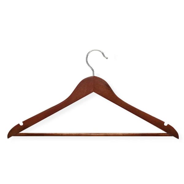 HOUSE DAY Wooden Hangers 100 Pack, Heavy Duty Walnut Coat Hangers for  Closet, Smooth Finish Wooden Coat Hangers Suit Hangers with Non Slip Pants  Bar
