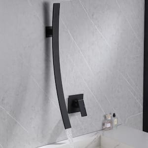 Modern Single-Handle Wall Mounted Bathroom Faucet in Matte Black