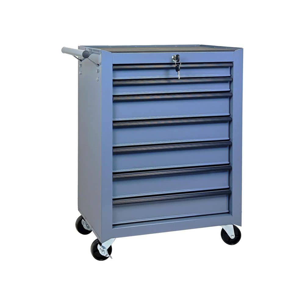 7-Drawer Gray Rolling Tool Storage Cabinet Metal Tool Chest for Garage, Warehouse, Workshop, Repair Shop