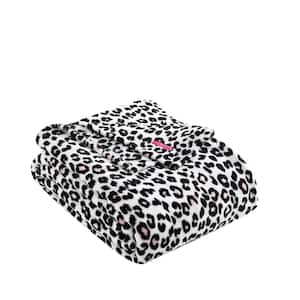 Betseys Leopard 1-Piece Pink Ultra Soft Microfiber Plush Twin Blanket