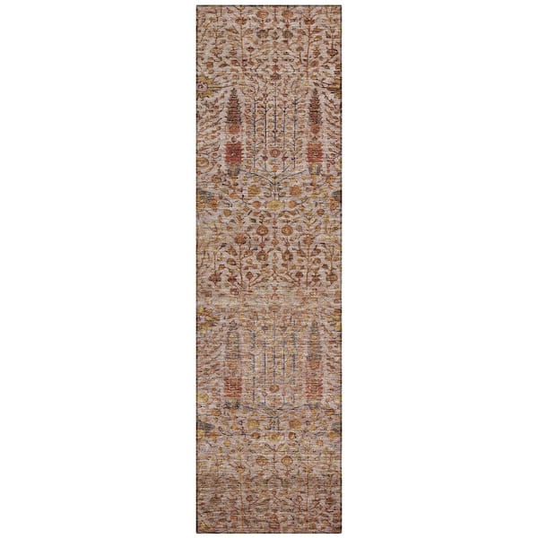 Chantille Machine Washable Indoor/Outdoor Abstract ACN2053 Terracotta 2 ft. 3 in. x 7 ft. 6 in. Runner Rug