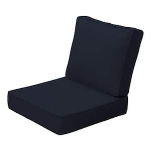 ProFoam 24 in. x 24 in. 2-Piece Deep Seating Outdoor Lounge Chair Cushion in Classic Navy Blue