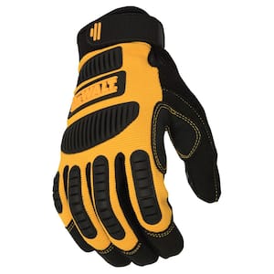 Large Black and Yellow Performance Mechanic Work Glove