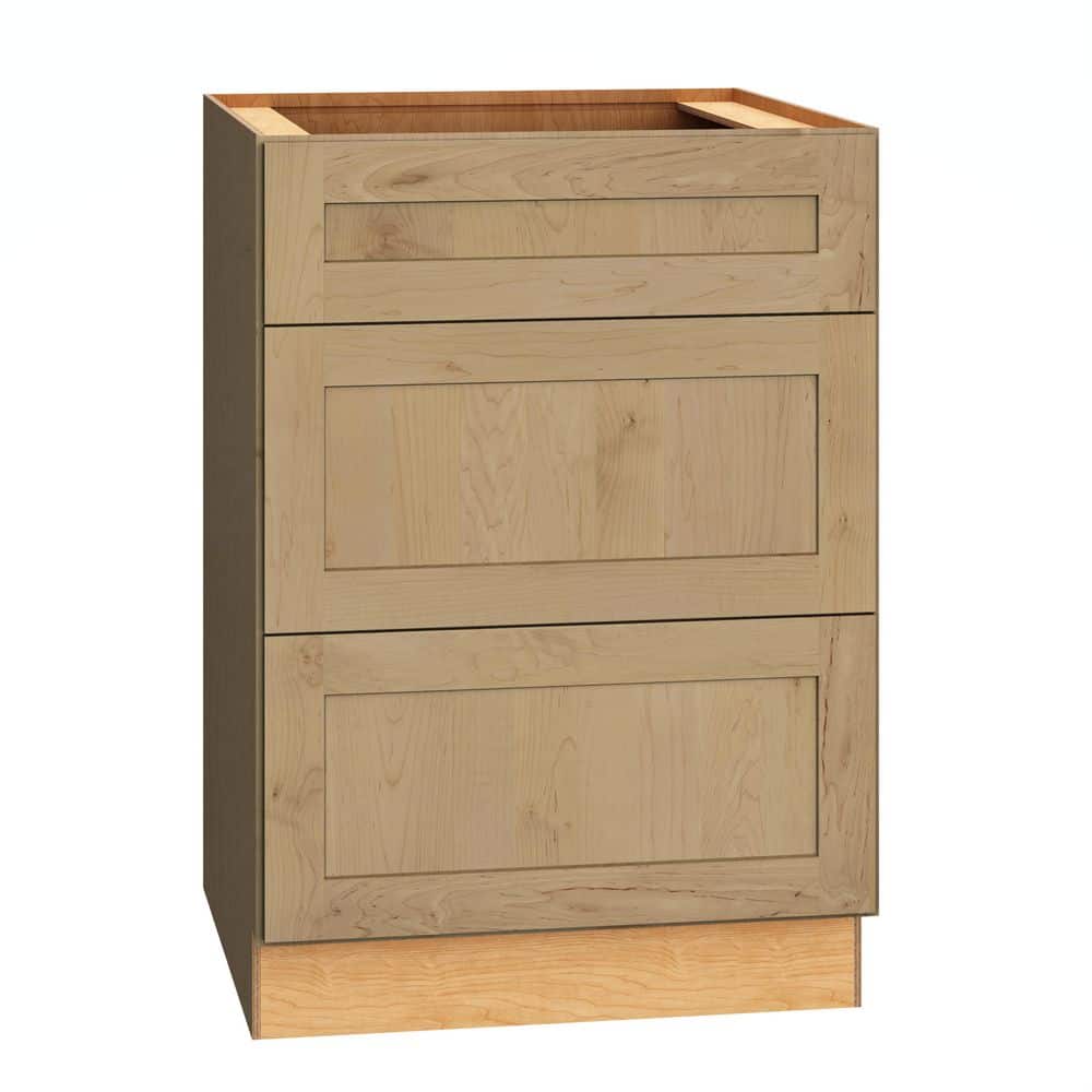 QuickShip Cottage 24 in. W x 24 in. D x 34.5 in. H Assembled Plywood Shaker 3-Drawer Base Kitchen Cabinet in Canopy price history on PriceWatchPro