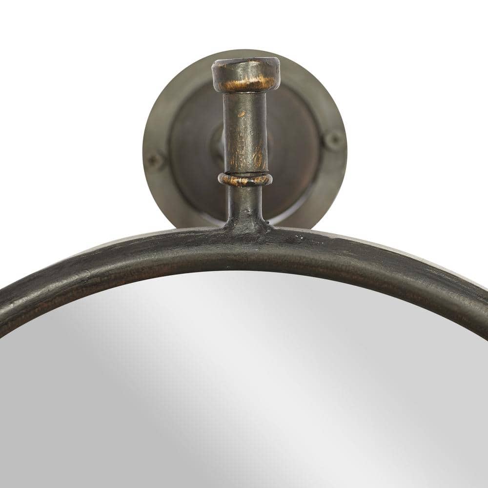 Bronze Oval Full Length Wood Wall Mirror, 15" x 28.6"