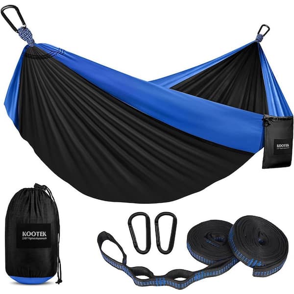 ITOPFOX Heavy Duty 120 in. Portable Hammock Bed Hammock in Black & Blue