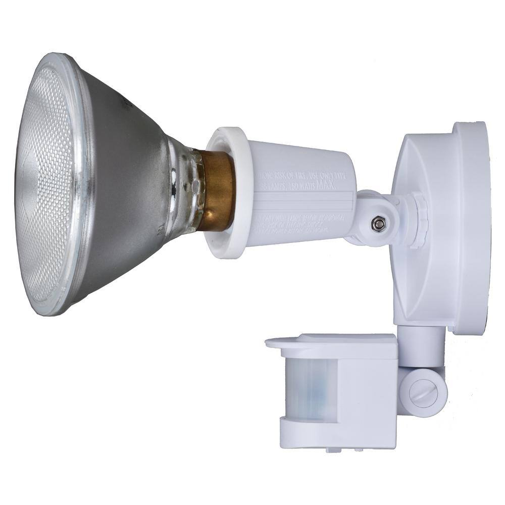 White Dual Head Motion Sensor Outdoor Security Flood Light